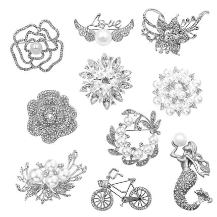 Minimalistiese Pêrel Blom Borsspeld Met Diamant Blom Bykomstigheid Speld