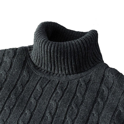 Men's Turtleneck Sweater Fleece-lined Thickened