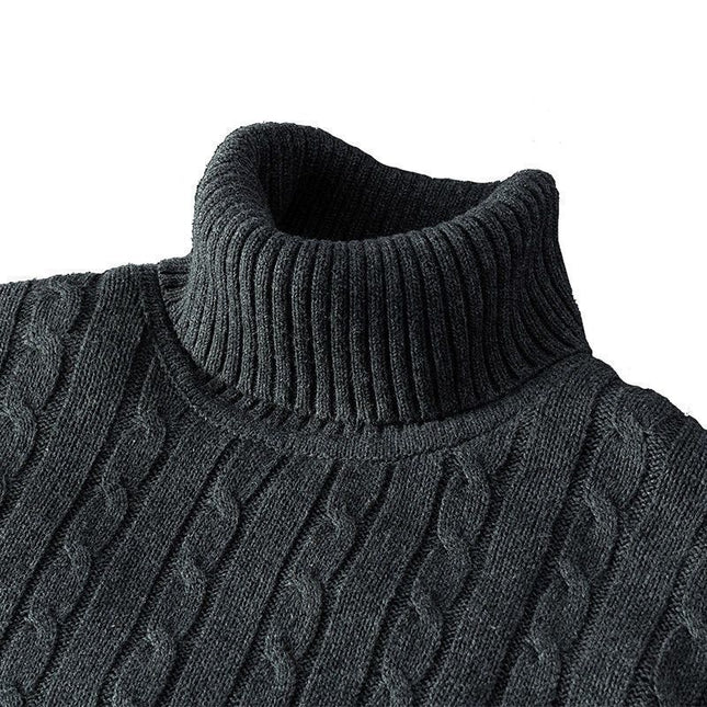 Men's Turtleneck Sweater Fleece-lined Thickened