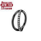 Bh027 Swart Met Diamant / 1.2x10mm