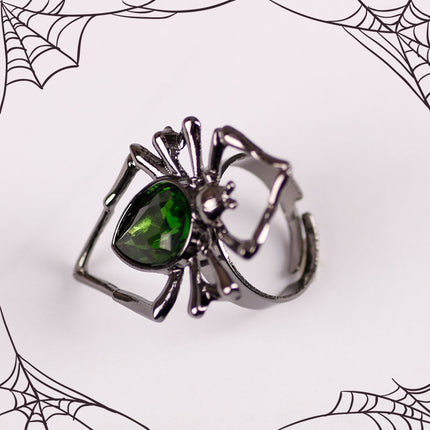 Retro-modieuse Dierering Kreatiewe Swart Spinnekop Ingelê met Strass
