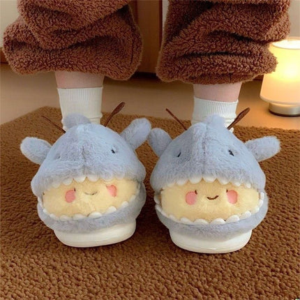 Haai Katoen Pantoffels Mans En Vroue Prettige En Oulike Haai Bye Paar Huishoudelike Sakhak Pluizige Skoene Winter