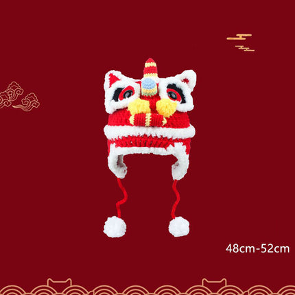 Hand-woven Parent-child Star Lion Autumn And Winter Warm Wool Hat Material Pack