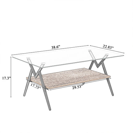 Reghoekige Koffietafel