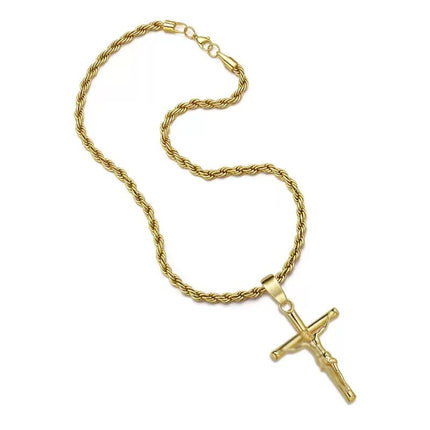 Cross Pendant Necklace Plated With Real Gold, Not Easy To Fade