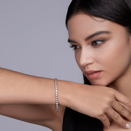 Set With Top-quality Moissanite, This Luxurious And Fashionable Light Luxury Trend Jewelry Silver Bracelet Is Made Of S925 Silver Electroplated With Platinum