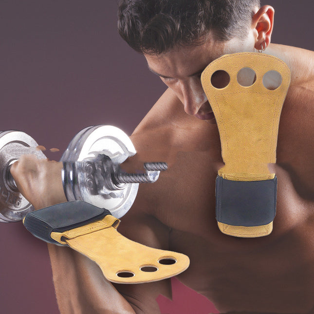 Pull Up Grip Belt Deadlift Leather Palm Guard