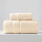 Vertikale Lyn Roomkleurig / 1 Badhanddoek En 2 Handdoeke