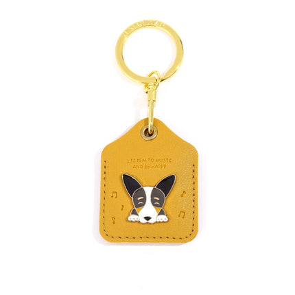 Corgi Toegangskaart Beskermende Omslag Leer Sleutelhanger Hangertjie