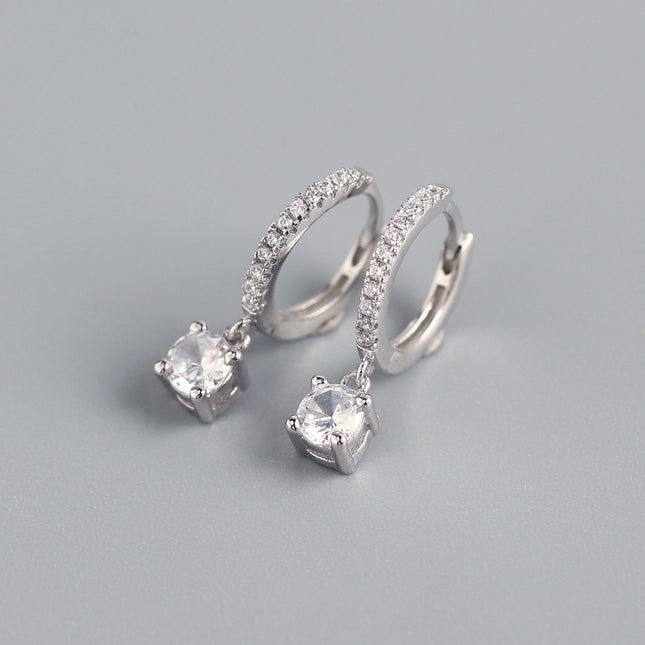 Female S925 Sterling Silver INS Style Rhinestone Earrings