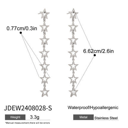 Stainless Steel Star Earrings For A High-End