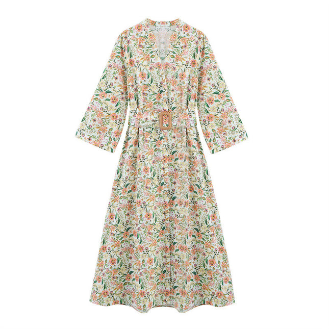 European And American Style Fashion Simple Printing Dress