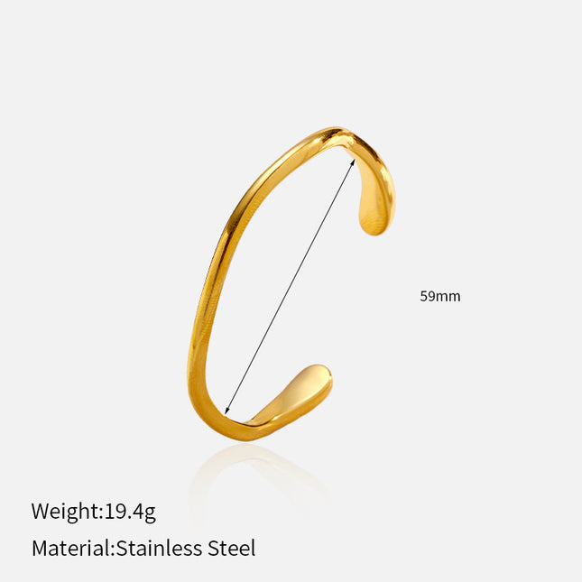 Europese En Amerikaanse Styl Modieuse Vlekvrye Staal Geëlektroplateerde Oop Armband
