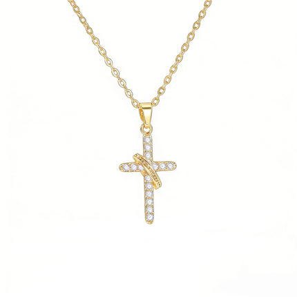 Simple Cross Pendant Necklace For Women