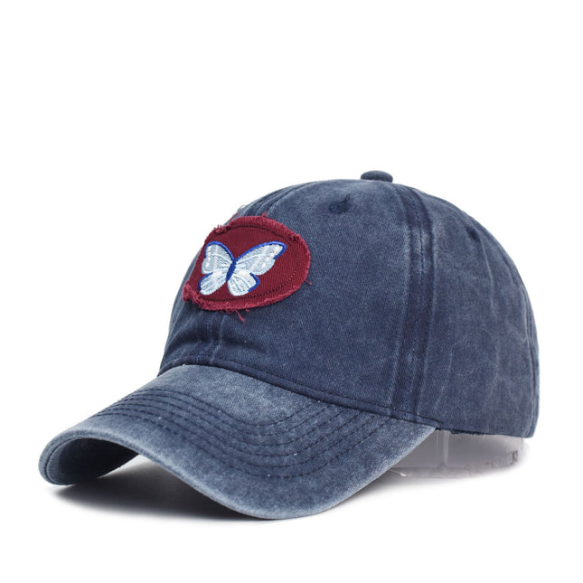 Hat Retro Washed Old Embroidered Peaked Cap