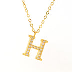 Gold H With Chain / 18k Gold Plating