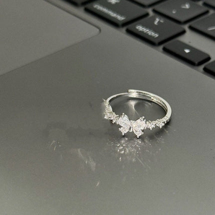 2PC  Sweetheart Bow Rings, Silver Best Friend Matching Rings, Niche Design Birthday Gift For Her