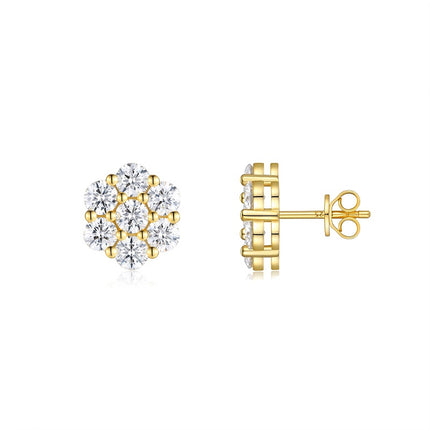Top-gehalte Moissanite Luukse En Modieuse Ligte Luukse Juweliersware Silwer Steekoorbelle S925 Silwer Elektroplateer Goud