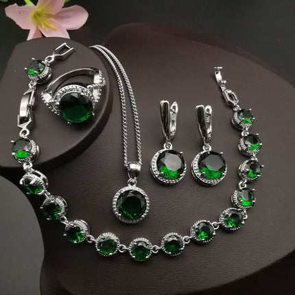 Europese En Amerikaanse Styl Juweliersware Ronde Diamant 4 Stuks Stel