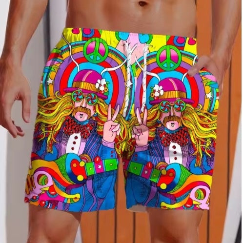 Men's Versatile Casual Loose 3D Printed Shorts