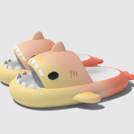 Gradient Shark Slippers 4cm Thick Bottom Shit Feeling Slippers