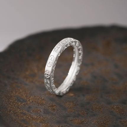 999 Pure Silver Lucky Auspicious Ring For Women, New Chinese Style Design, Attract Wealth & Blessing, Good Luck Open Ring