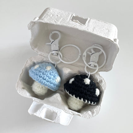 Minimalist Korean-style Crochet Mushroom Keychain Ornament