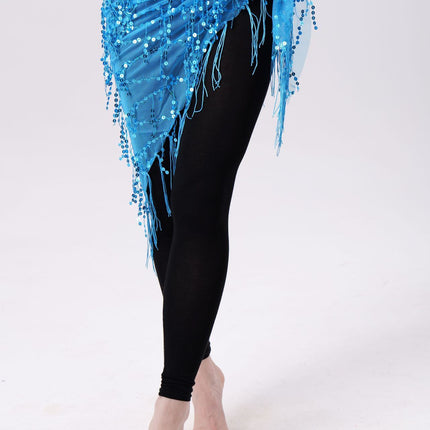Belly Dance Sequins Tassel Triangle Waist Scarf