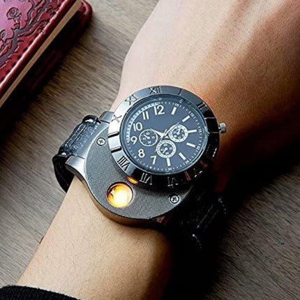New Military USB Lighter Watch Men's