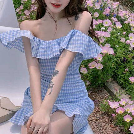 One-neck Sexy Strapless Fishtail Skirt