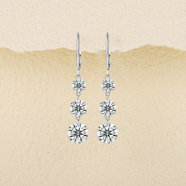 Top-quality Moissanite Luxury And Fashionable Light Luxury Jewelry Silver Stud Earrings S925 Silver Plated Platinum