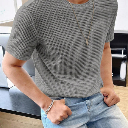 Men's Casual Loose Solid Color Short Sleeve