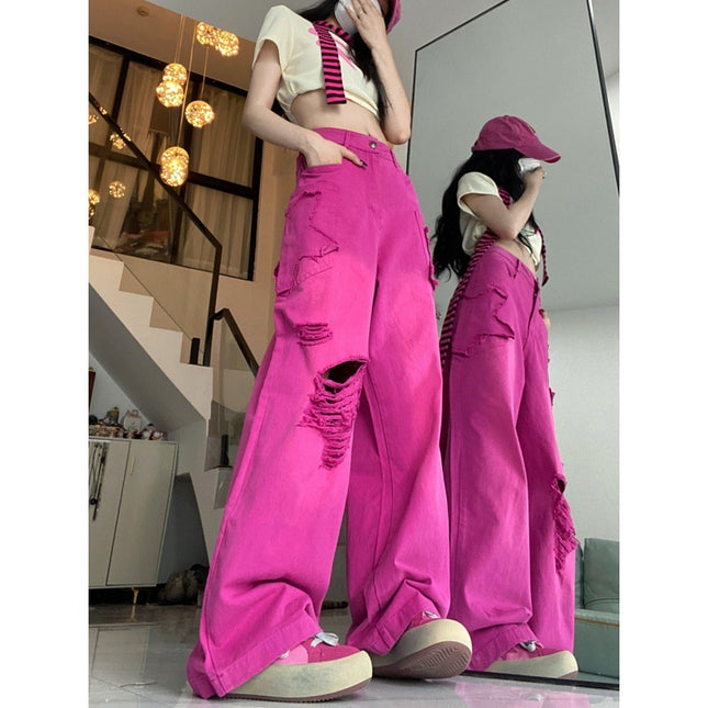 Summer Thin Dopamine Wear Hot Girl Straight Wide-leg Pants