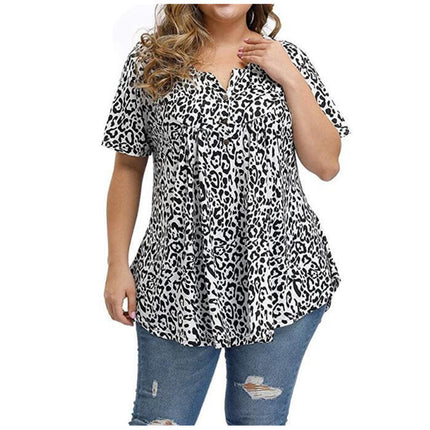 Summer Women's Boho V Neck Slim Print Short Sleeves