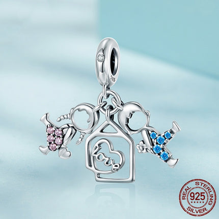 S925 Sterling Silwer Seuns- en Meisies-Hangeronderdele Diy Krale Juweliersware Toebehore