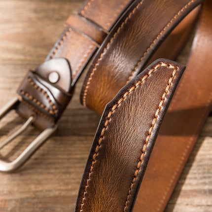 Layer Cowhide Men's Belt Cart Line