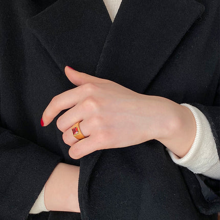 Vintage Ruby Chic Exaggerated Stacking Rings