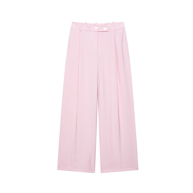 Women's Double Breasted Hanging Collar Vest Wide Back Pants