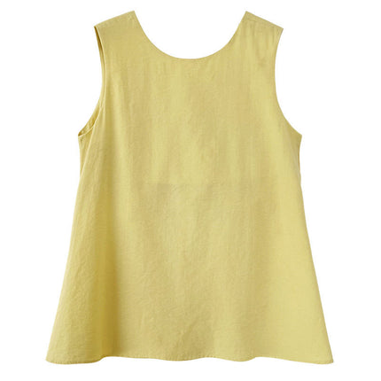 Round Neck Design Three-dimensional Twisted Vest Top