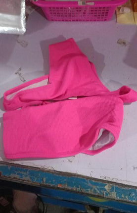 Manufacturers Spot European And American Bikini Swimsuits Tube Top Solid Color Sexy Leaky Back Bikini Split Foreign Trade Swimwear Women