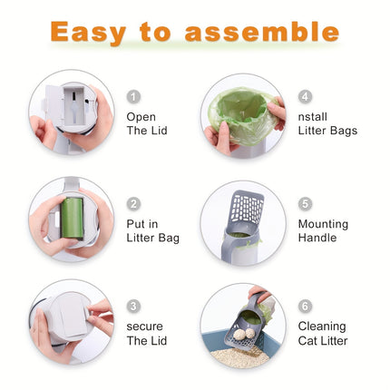 10-Piece Deluxe Cat Litter Scoop Set - Durable PP Material For Long-Lasting Use, Efficient Pet Litter Sifter With Integrated Waste Bag Dispenser For Easy Cleaning, Suitable For All Cat Breeds And Litt