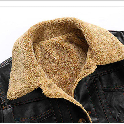 Men's Leather Clothing Loose Casual Slim Fit Handsome Trend Thickening