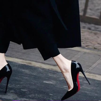 Skoene vir Dames: Punttoon, Hoë Stilettohak, Glansend, Elegante, Patentleer