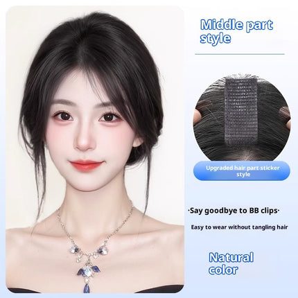 Velcro Head Real Hair Bangs Wig Set