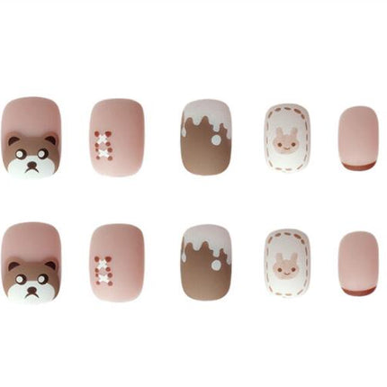 Women's Scrub Coffee Milk Bear Nail Patch