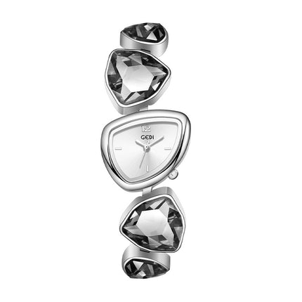 Mooi Mode Vrouehorlosies Ligluukse Kristal Diamant Armbandhorlosie