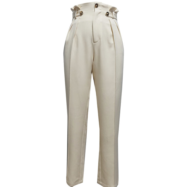 Ladies' Solid Color Casual Wide Leg Pants, Loose And Slimming, Versatile Straight Leg Pants