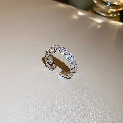 Real Gold Electroplated Diamond Flower Pattern Retro Temperament Index Finger Ring