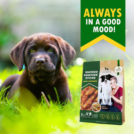 Dog Smoked Rawhide Sticks Wrapped Chicken Pet Natural Chew Treats Grain Free Organic Meat Healthy Human Grade Dried Snacks In Bulk