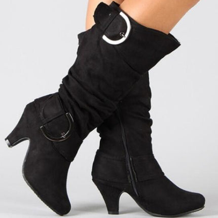 Fashion Brushed Velvet Spring And Autumn Women's Boots